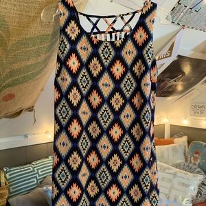 Aztec mini dress; size XS *worn once* cut-out back